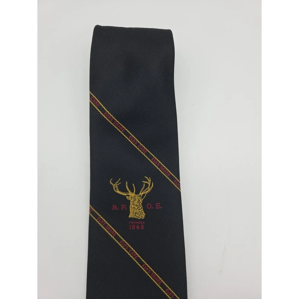 Elks Club ILLinois Children's Necktie Black Elk's Corp Men's Tie Classic